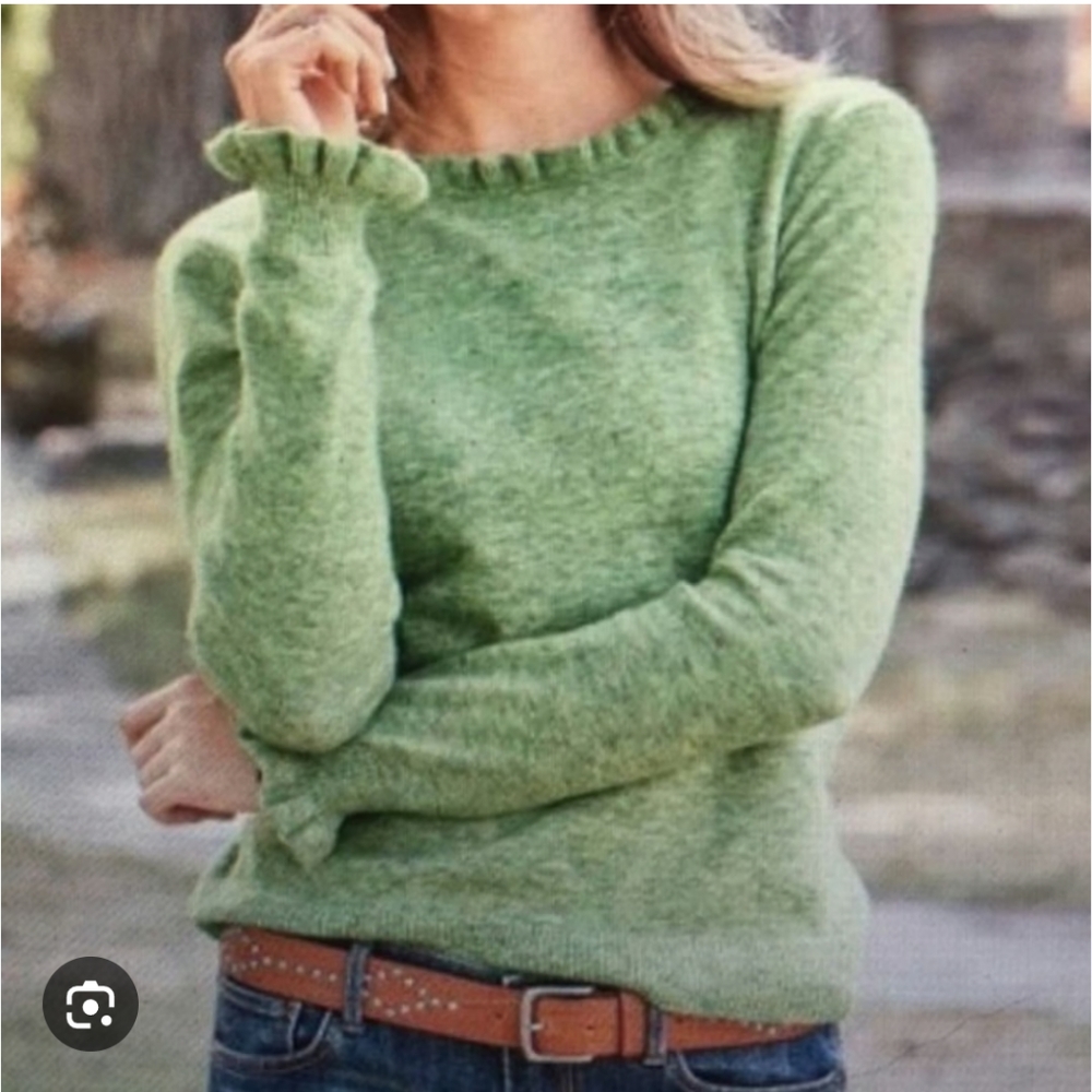 Sundance Aileen Coral Ruffle Hem Wool Cashmere Size S